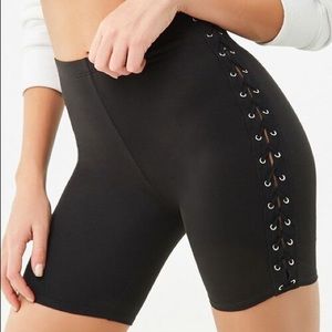 Lace-Up Biker Shorts